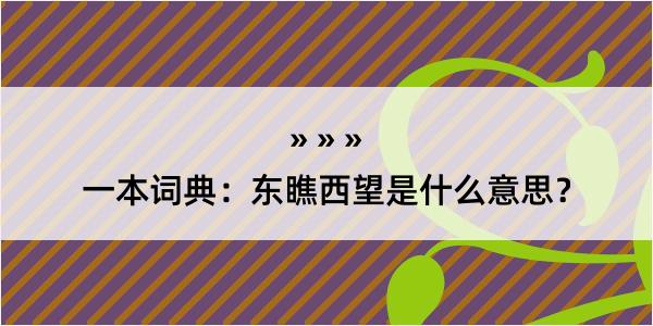 一本词典：东瞧西望是什么意思？