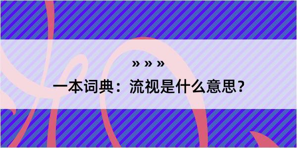 一本词典：流视是什么意思？