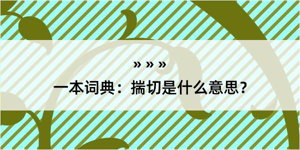 一本词典：揣切是什么意思？