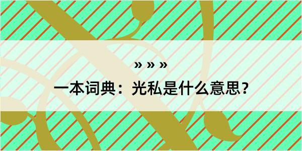 一本词典：光私是什么意思？