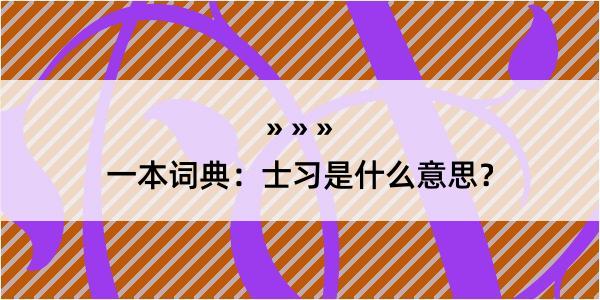 一本词典：士习是什么意思？