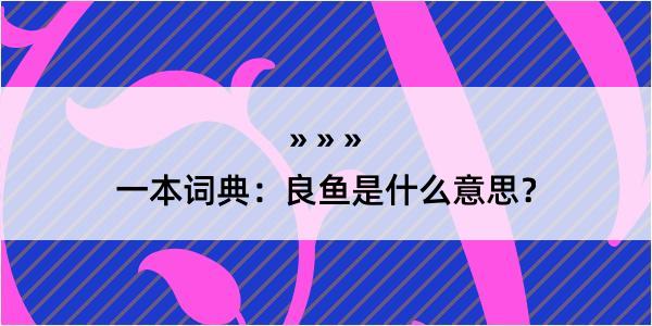 一本词典：良鱼是什么意思？