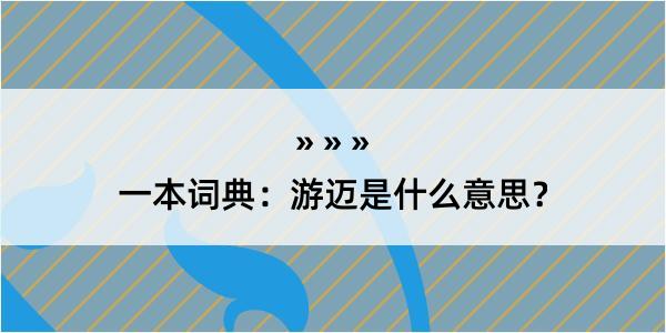 一本词典：游迈是什么意思？