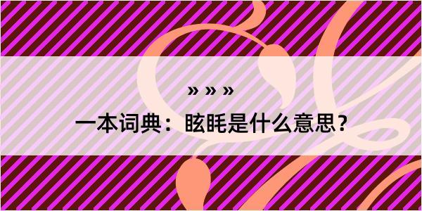 一本词典：眩眊是什么意思？