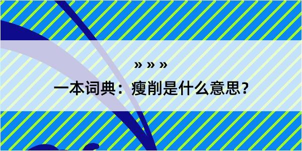 一本词典：瘦削是什么意思？