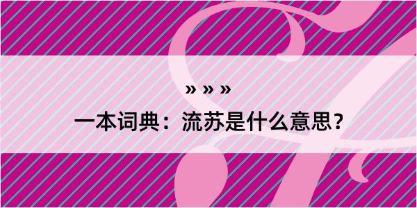 一本词典：流苏是什么意思？