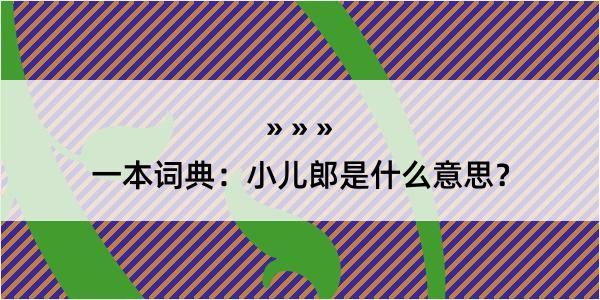 一本词典：小儿郎是什么意思？