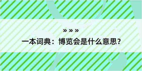 一本词典：博览会是什么意思？