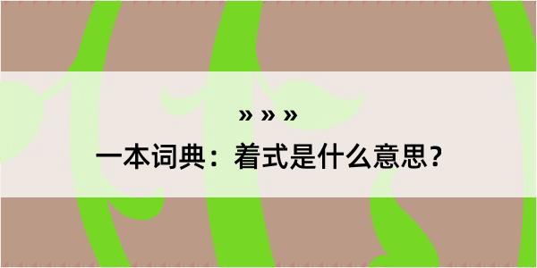 一本词典：着式是什么意思？