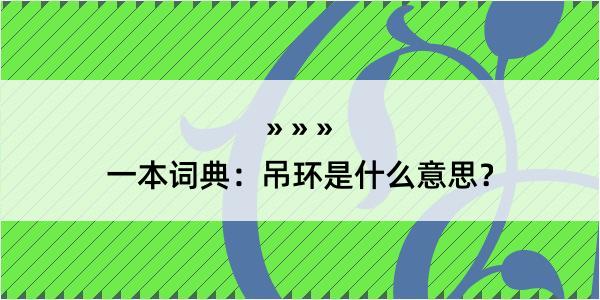 一本词典：吊环是什么意思？