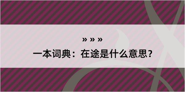 一本词典：在途是什么意思？