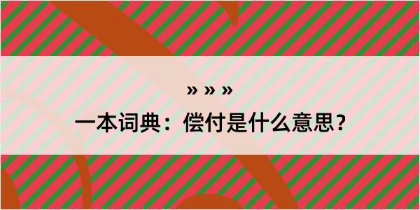 一本词典：偿付是什么意思？