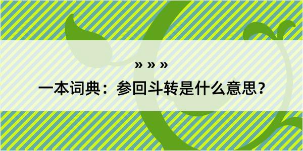 一本词典：参回斗转是什么意思？