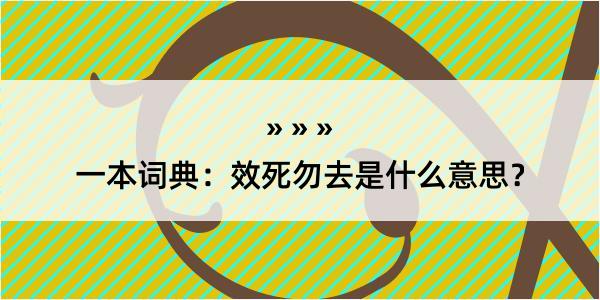 一本词典：效死勿去是什么意思？