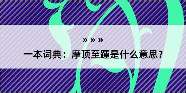 一本词典：摩顶至踵是什么意思？