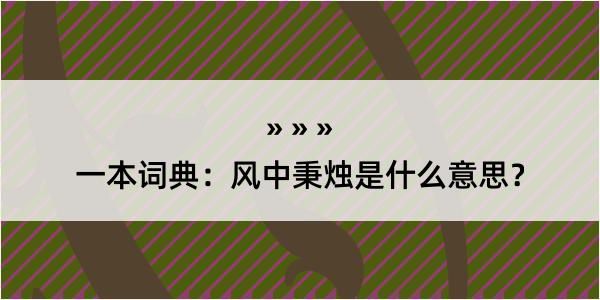 一本词典：风中秉烛是什么意思？