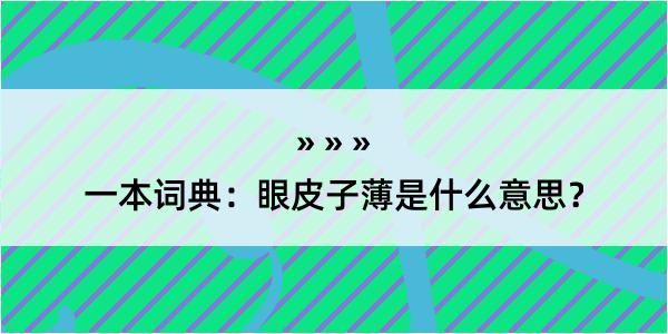 一本词典：眼皮子薄是什么意思？