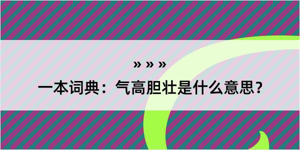 一本词典：气高胆壮是什么意思？