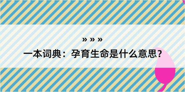 一本词典：孕育生命是什么意思？