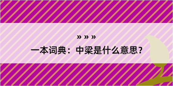 一本词典：中梁是什么意思？