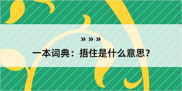 一本词典：捂住是什么意思？