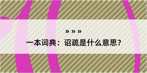 一本词典：诏疏是什么意思？