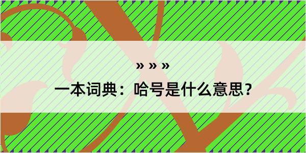 一本词典：哈号是什么意思？