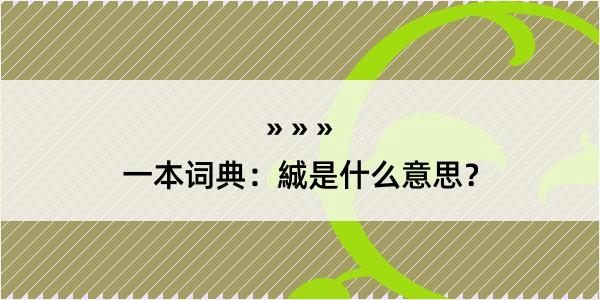 一本词典：絾是什么意思？