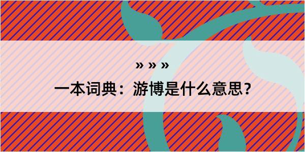 一本词典：游博是什么意思？