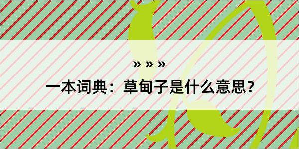 一本词典：草甸子是什么意思？