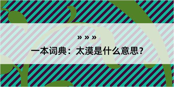 一本词典：太漠是什么意思？