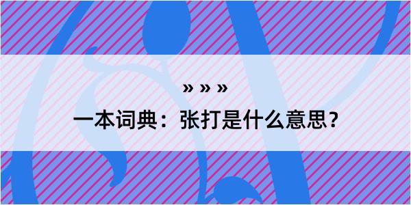 一本词典：张打是什么意思？