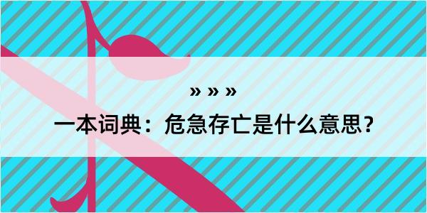 一本词典：危急存亡是什么意思？