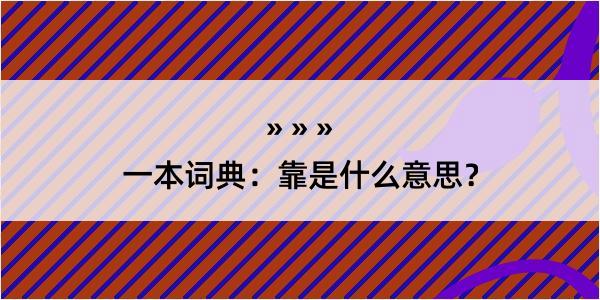 一本词典：靠是什么意思？