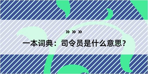 一本词典：司令员是什么意思？