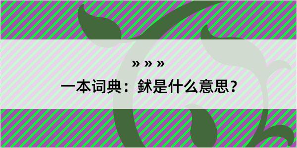 一本词典：鉥是什么意思？