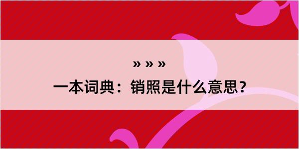 一本词典：销照是什么意思？