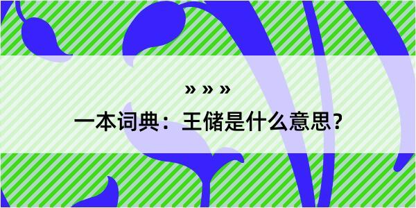 一本词典：王储是什么意思？