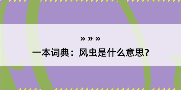 一本词典：风虫是什么意思？