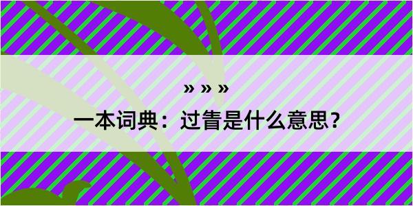 一本词典：过眚是什么意思？