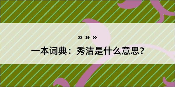 一本词典：秀洁是什么意思？