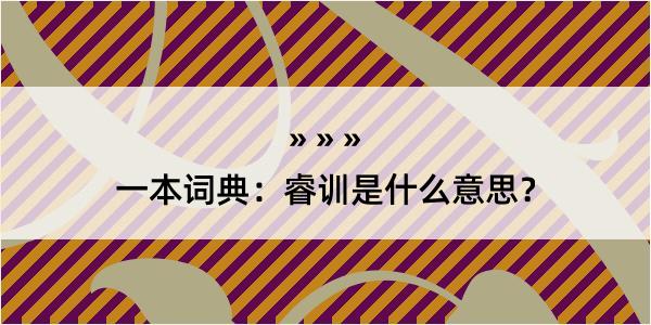 一本词典：睿训是什么意思？