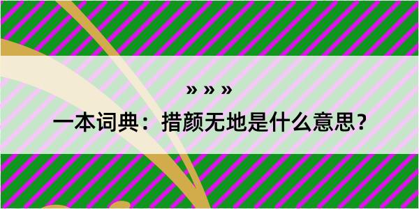 一本词典：措颜无地是什么意思？