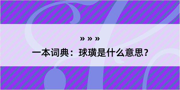 一本词典：球璜是什么意思？