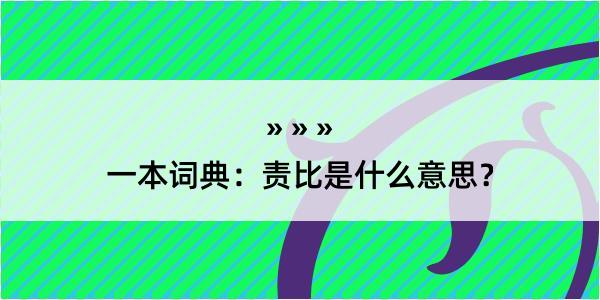 一本词典：责比是什么意思？