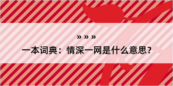 一本词典：情深一网是什么意思？