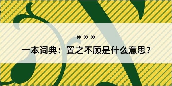 一本词典：置之不顾是什么意思？