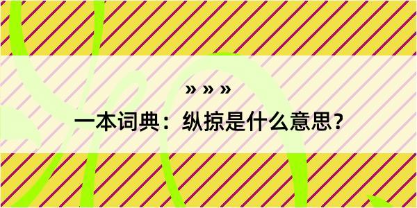 一本词典：纵掠是什么意思？