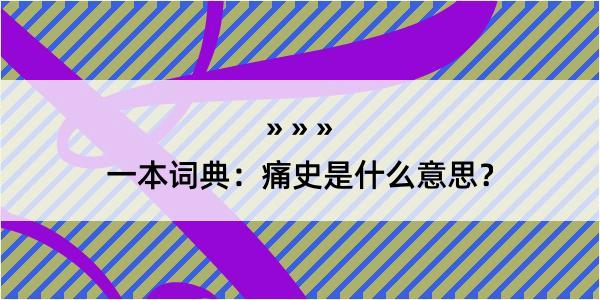 一本词典：痛史是什么意思？