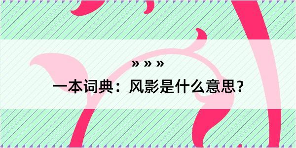 一本词典：风影是什么意思？